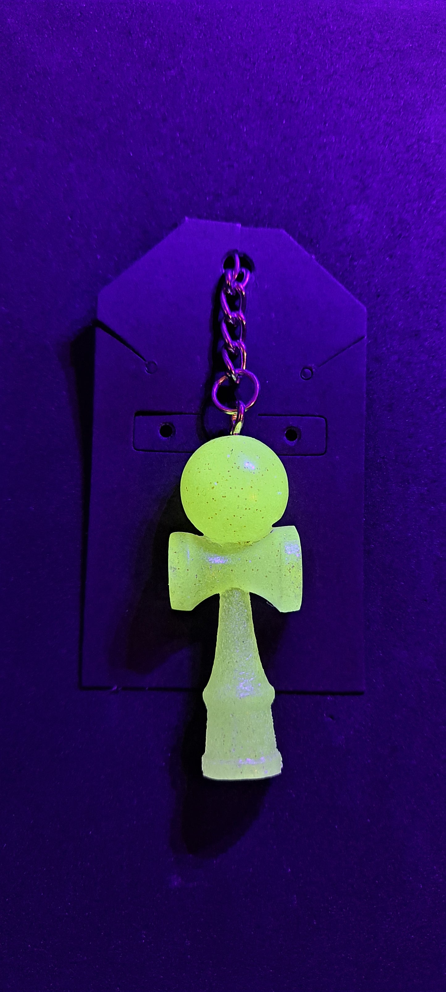 Neon/UV Reactive Kendama Shaped Keychains