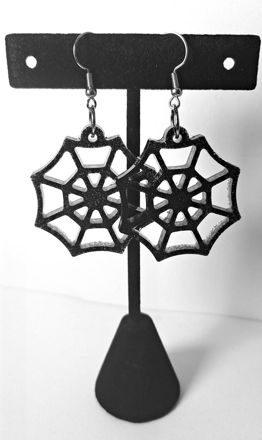 Spooky Halloween Spiderweb Earrings
