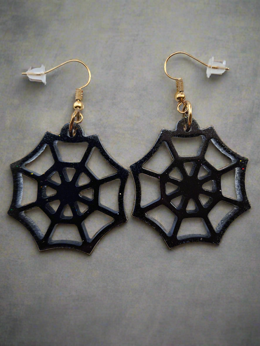 Spiderweb Halloween Earrings