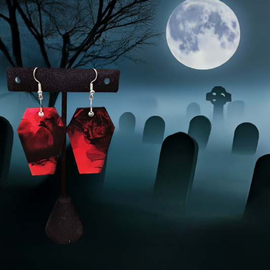 Spooky Halloween Coffin Shaped Earrings